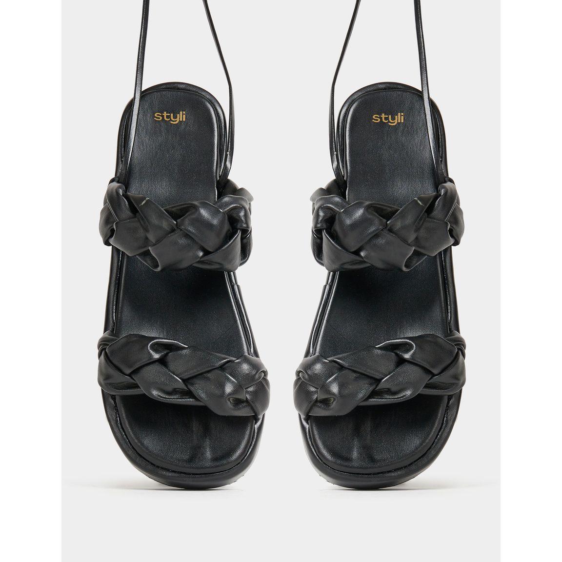 Styli Braided Double Strap Platform Sandal-women-shoes-sandals-flats-image-5