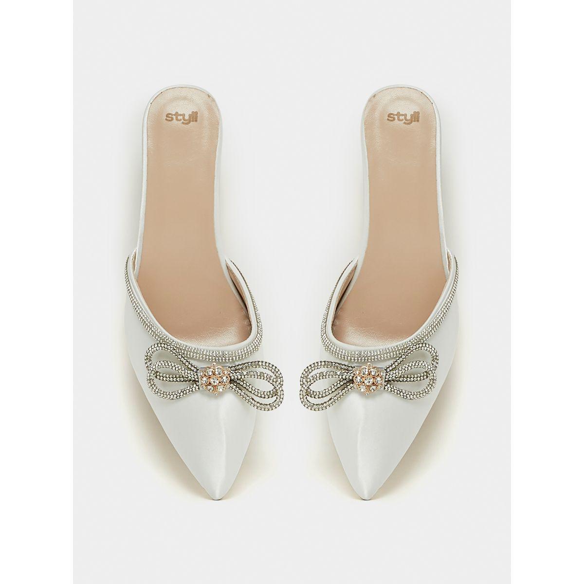 Styli Embellished Bow Trim Kitten Heel Sandals-women-shoes-heels-image-6