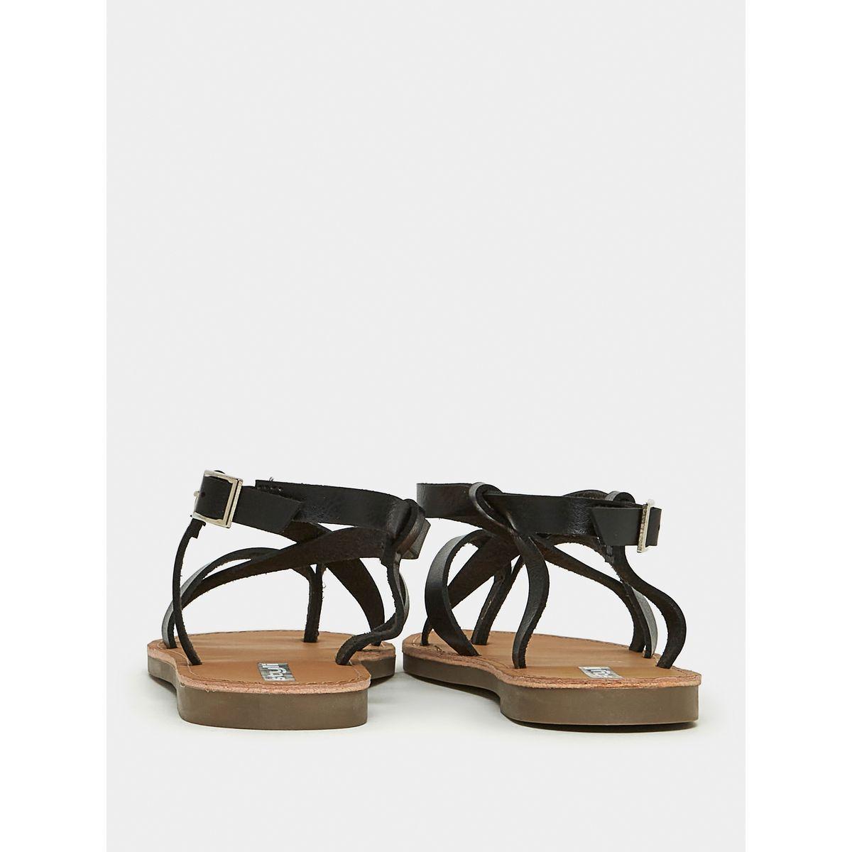 Styli Cross Strap Flat Sandal with Ankle Strap Closure-women-shoes-sandals-flats-image-5