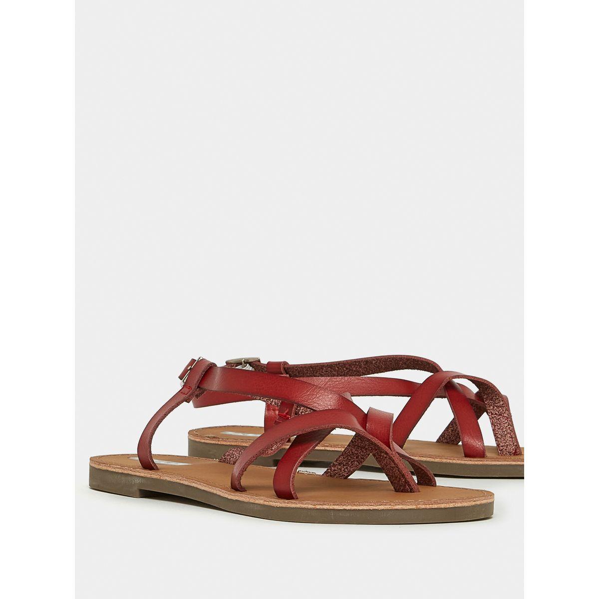 صندل فلات بسيور كروس مع سير كاحل-women-shoes-sandals-flats-image-4