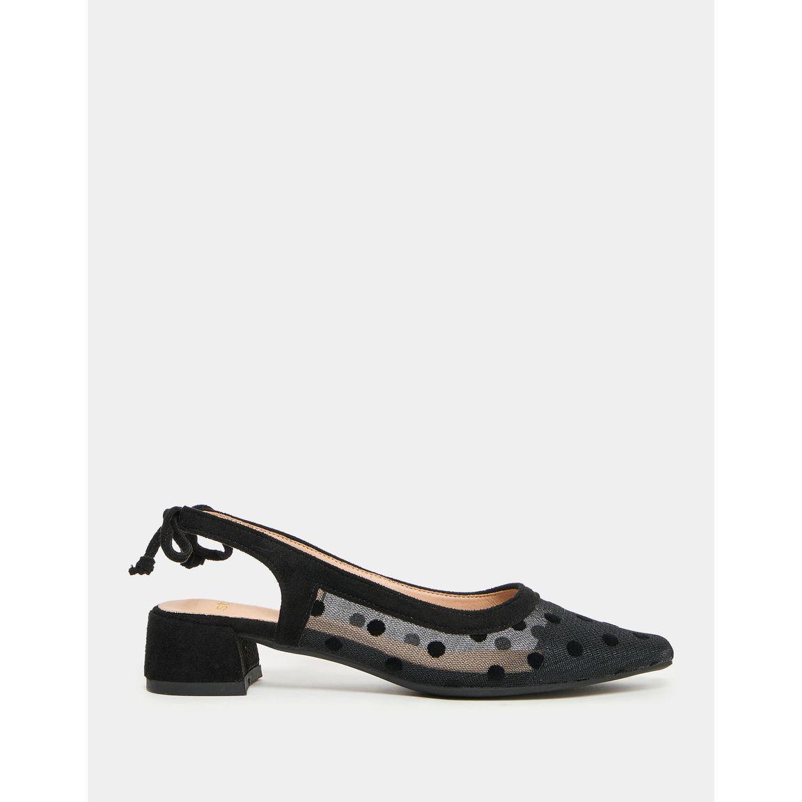 Styli Spot Detail Mesh Tie Back Heeled Shoes-women-shoes-heels-image-1