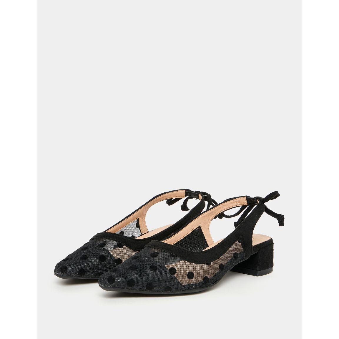 Styli Spot Detail Mesh Tie Back Heeled Shoes-women-shoes-heels-image-2
