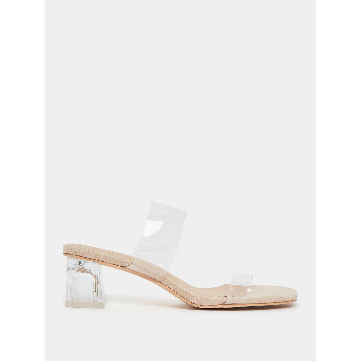 Styli Clear Double Strap Block Heel Sandals-women-shoes-heels-image-2