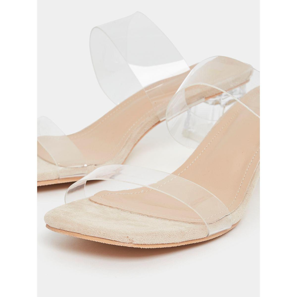 Styli Clear Double Strap Block Heel Sandals-women-shoes-heels-image-4