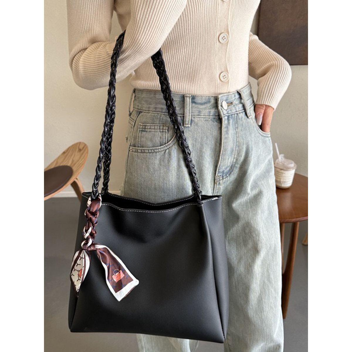 Styli Braided Strap Hobo Bag with Ribbon Detail-women-bagsandwallets-handbags-image-2