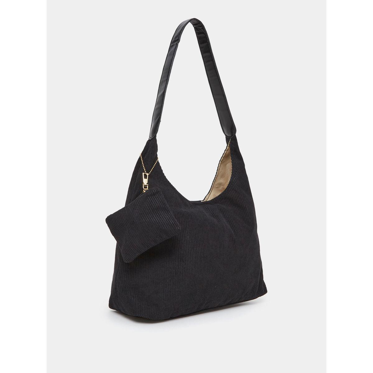 Styli Ribbed Hobo Bag with Mini Wallet-women-bagsandwallets-handbags-image-1