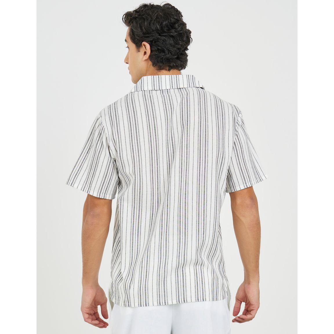 Styli Yarn Dyed Stripe Relaxed Fit Resort Shirt-men-clothing-shirts-image-4