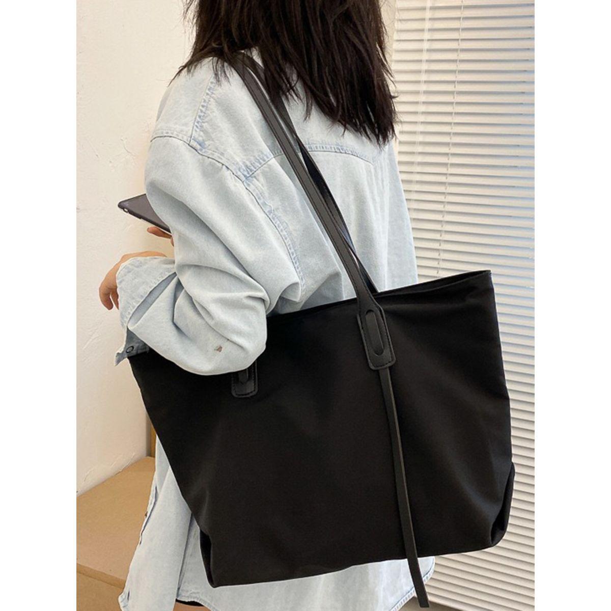 Styli Solid PU Strap Tote Bag-women-bagsandwallets-handbags-image-1