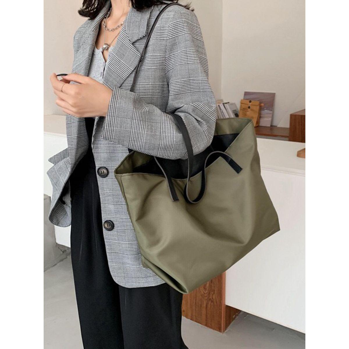 Styli Solid PU Strap Tote Bag-women-bagsandwallets-handbags-image-1
