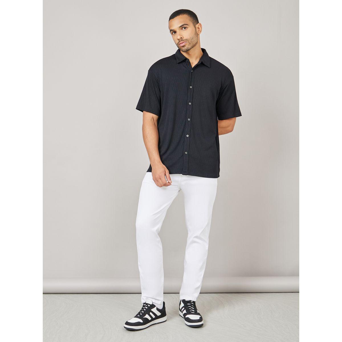 Styli Relaxed Fit Textured Short Sleeve Knit Shirt-men-clothing-shirts-image-2