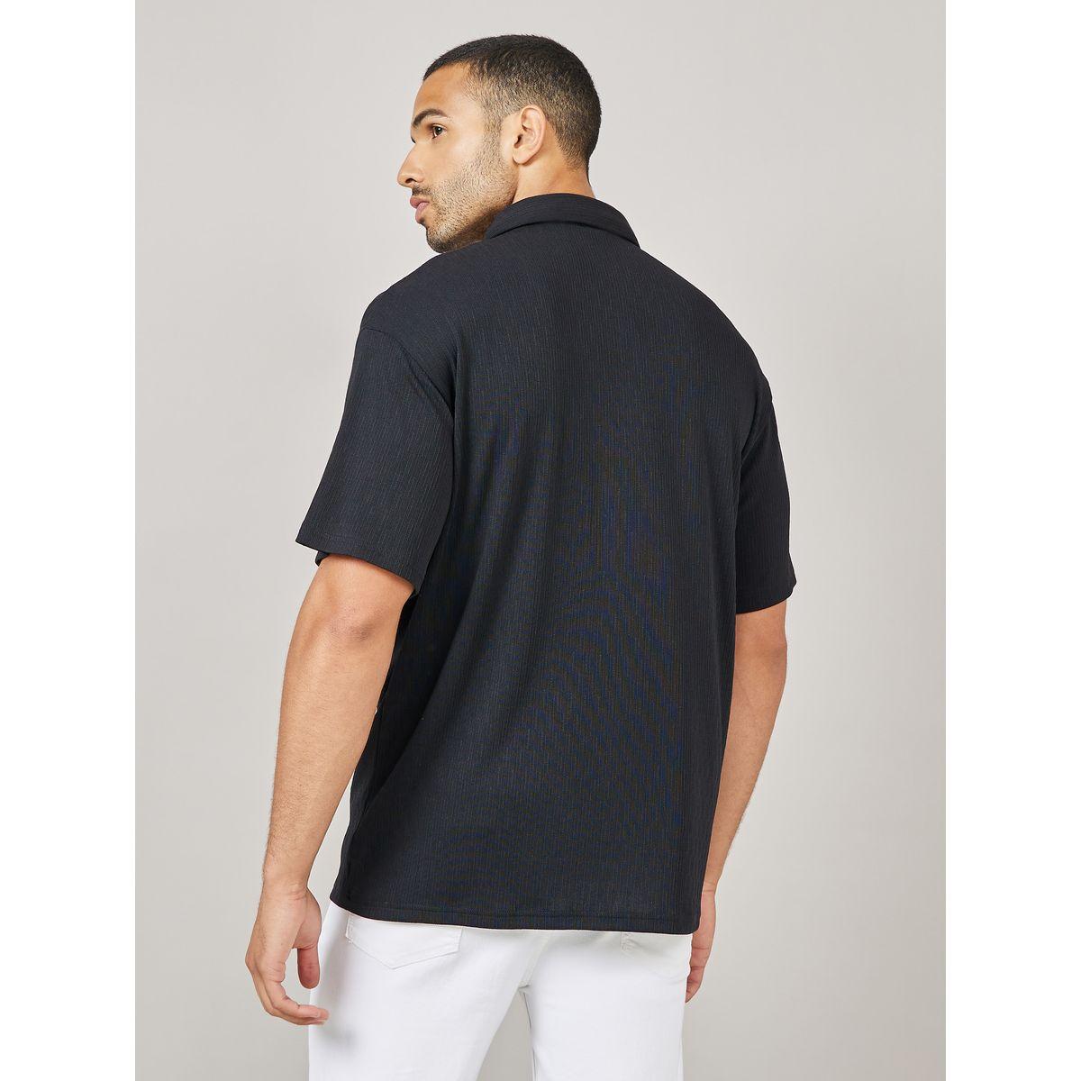 Styli Relaxed Fit Textured Short Sleeve Knit Shirt-men-clothing-shirts-image-4
