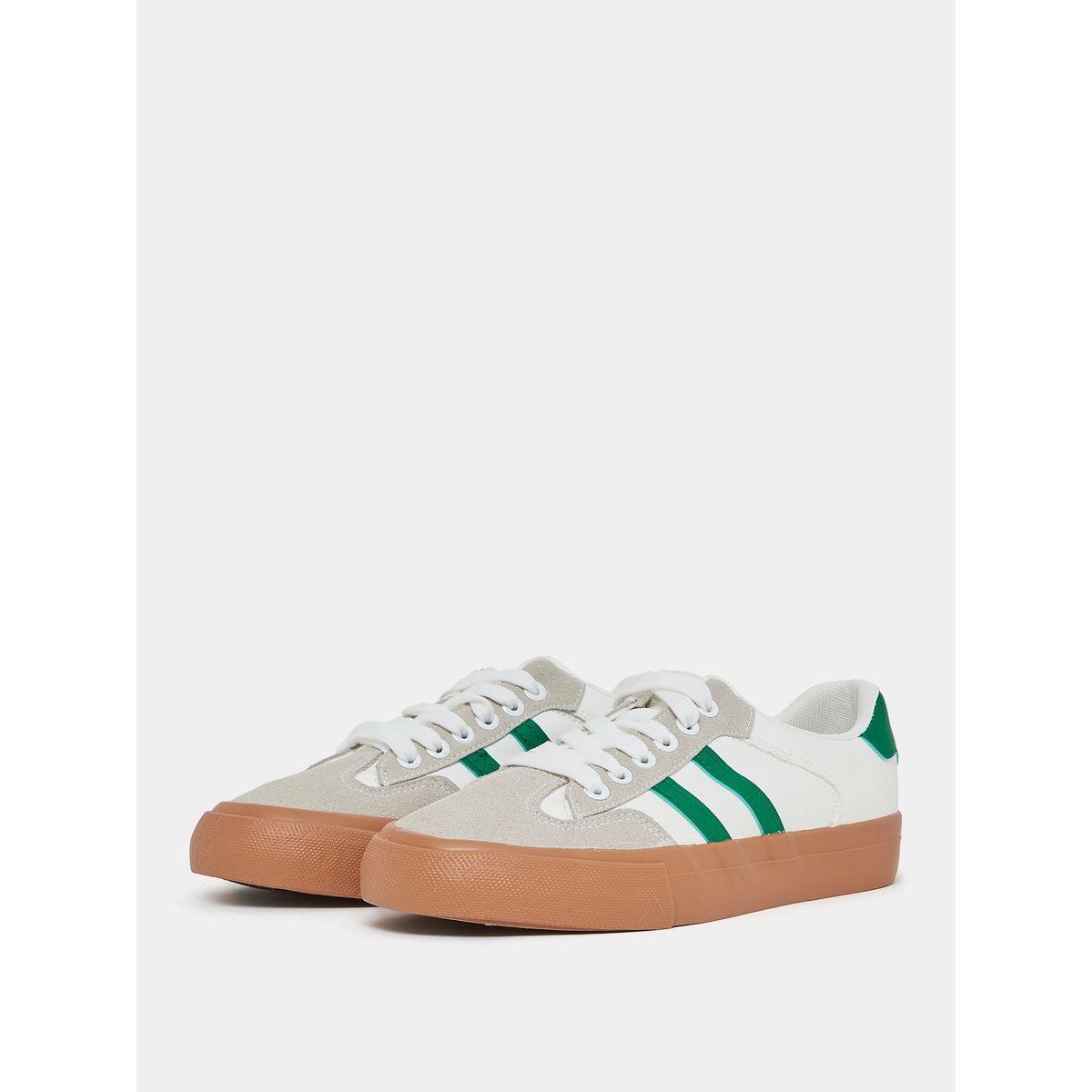 Styli Contrast Side Stripe Lace Up Sneakers-women-shoes-sneakers-image-2