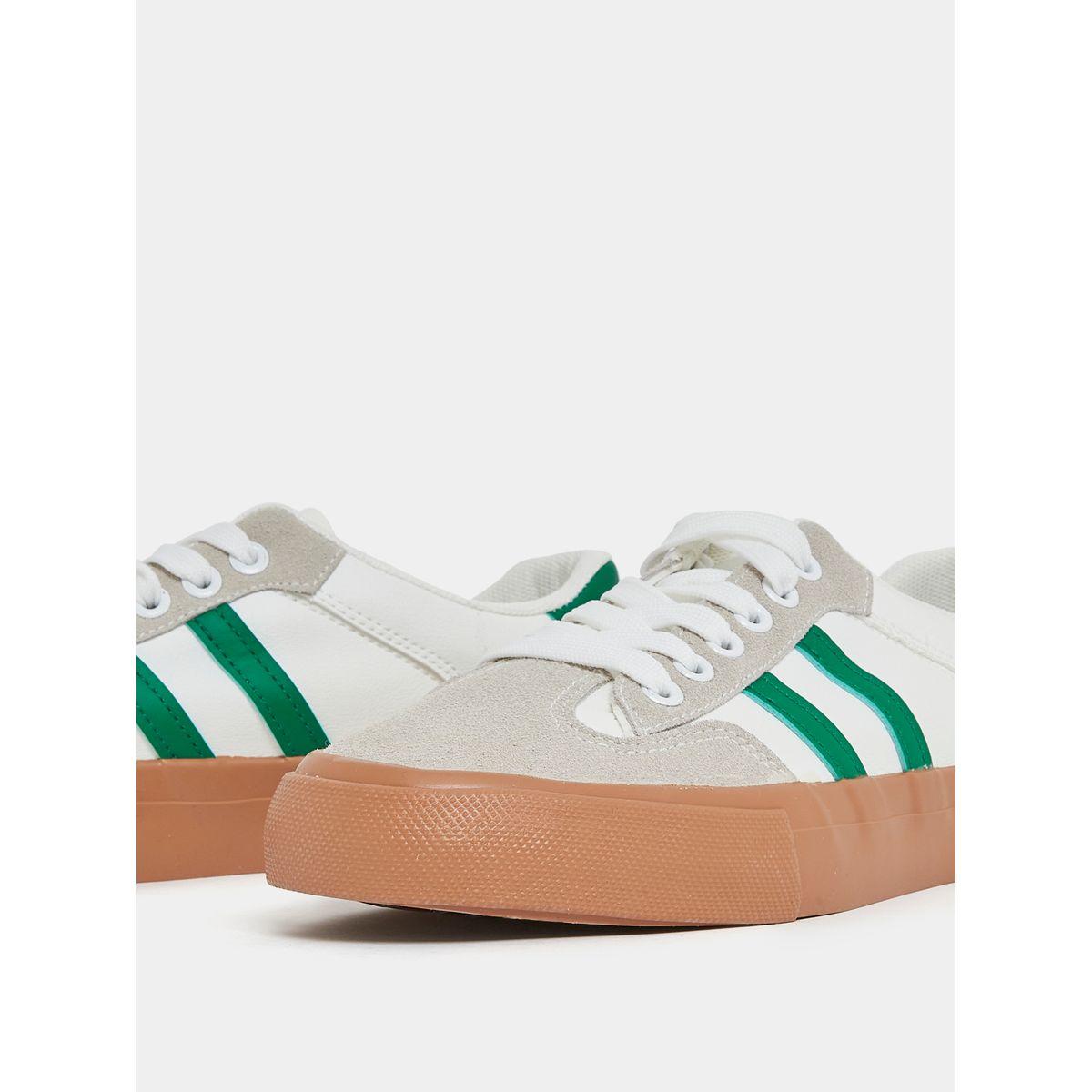 Styli Contrast Side Stripe Lace Up Sneakers-women-shoes-sneakers-image-3