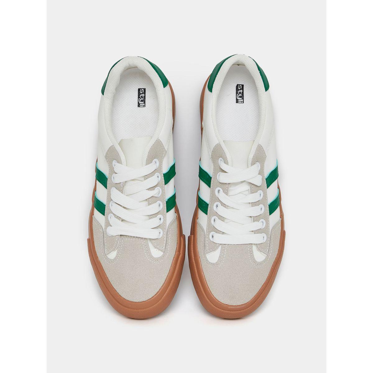 Styli Contrast Side Stripe Lace Up Sneakers-women-shoes-sneakers-image-5