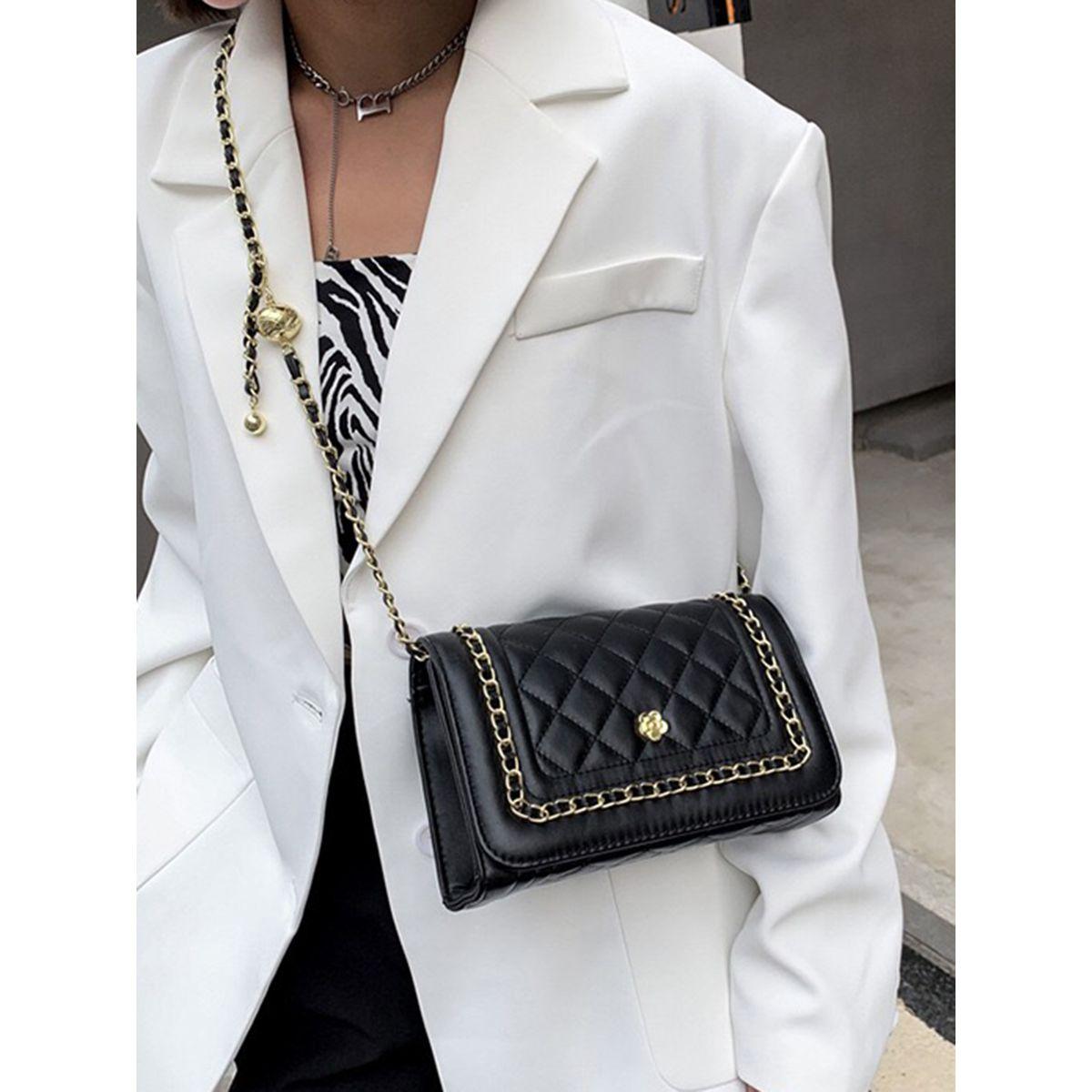 Styli Quilted Chain Detail Shoulder Bag-women-bagsandwallets-handbags-image-1