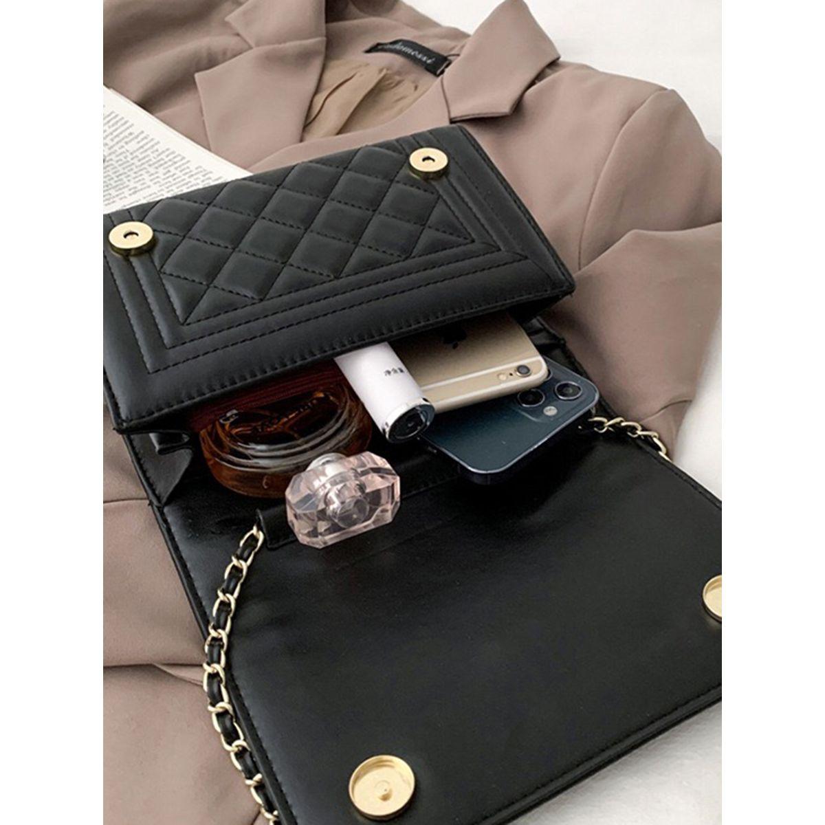 Styli Quilted Chain Detail Shoulder Bag-women-bagsandwallets-handbags-image-3