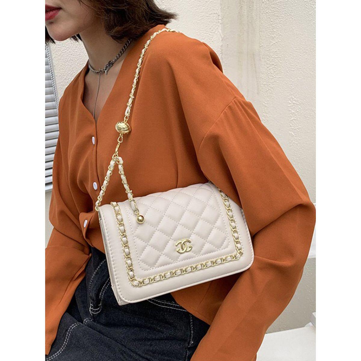Styli Quilted Chain Detail Shoulder Bag-women-bagsandwallets-handbags-image-1