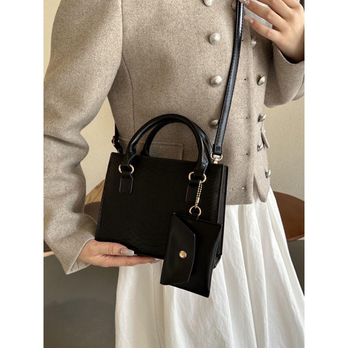 شنطة يد بتفاصيل بارزة الملمس مع محفظة-women-bagsandwallets-handbags-image-1