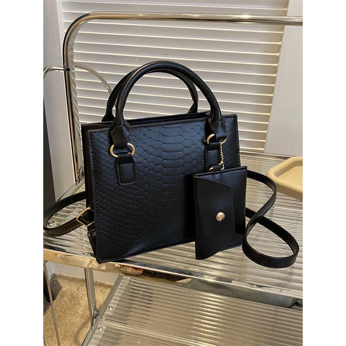 شنطة يد بتفاصيل بارزة الملمس مع محفظة-women-bagsandwallets-handbags-image-2