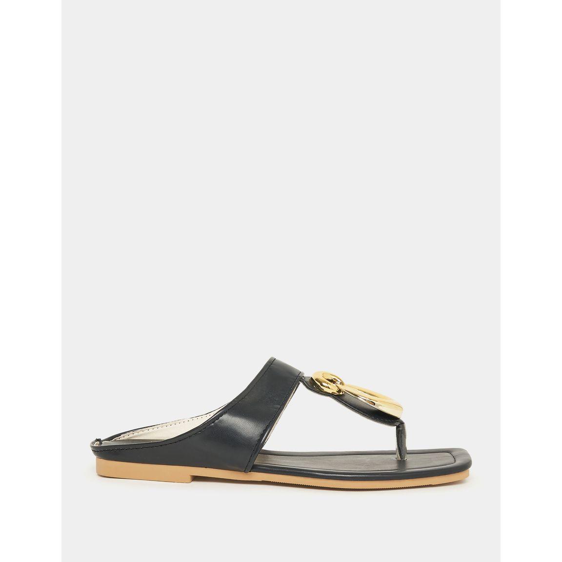 Styli Metal Trim Thong Flat Sandals-women-shoes-sandals-flats-image-2