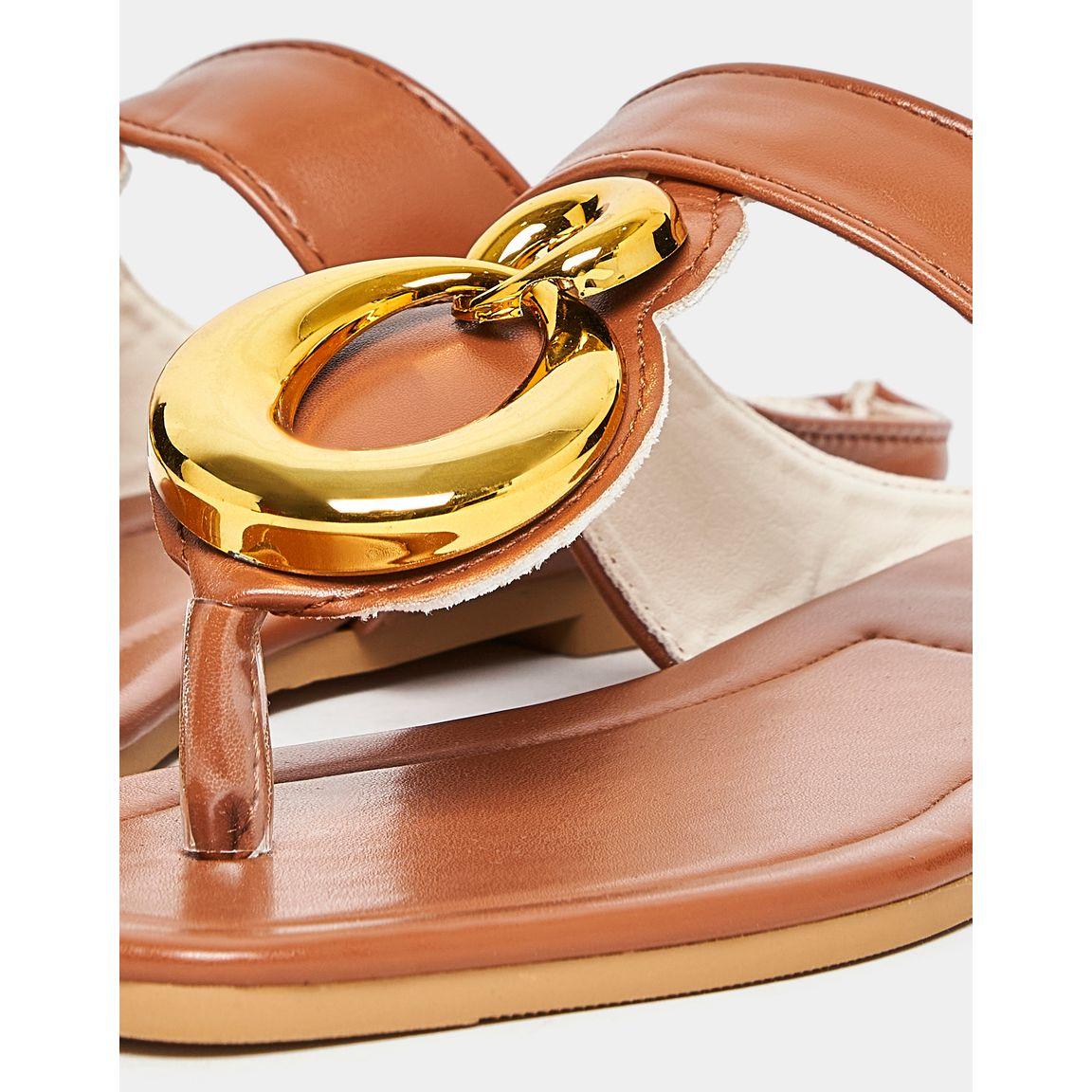 Styli Metal Trim Thong Flat Sandals-women-shoes-sandals-flats-image-5