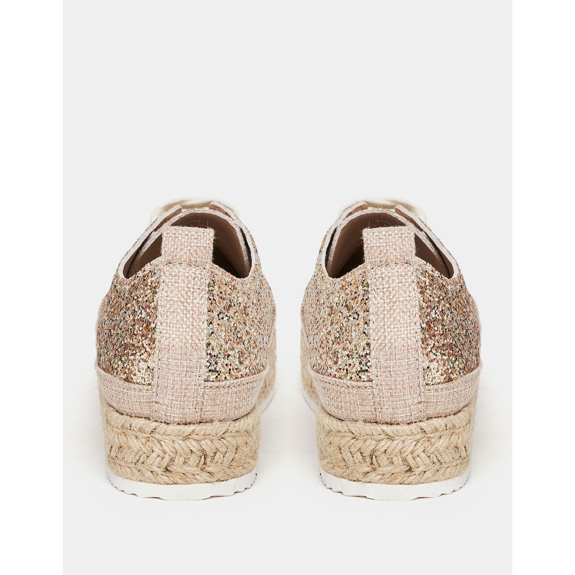Styli Glitter Look Lace Up Hessian Sole Shoes-women-shoes-loafersandmoccasins-image-3