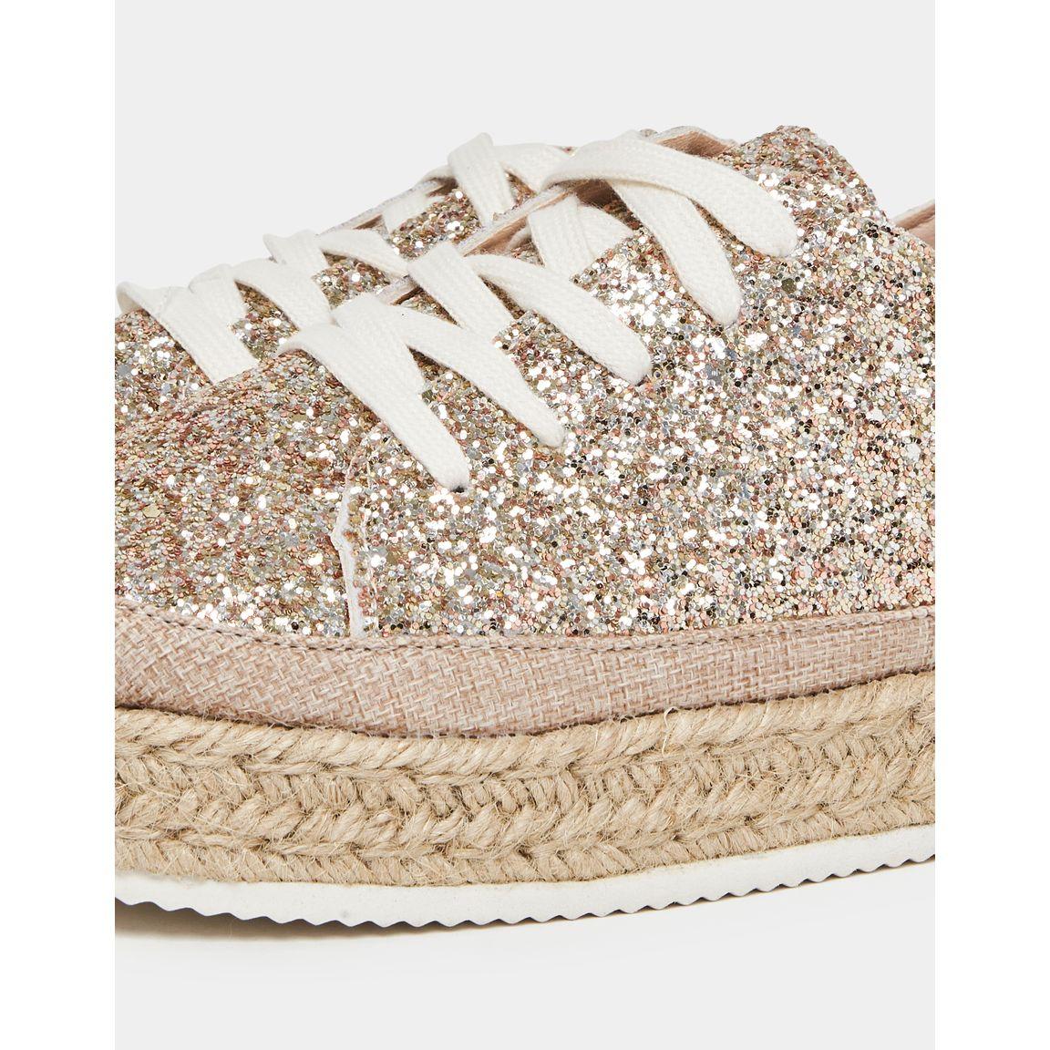 Styli Glitter Look Lace Up Hessian Sole Shoes-women-shoes-loafersandmoccasins-image-4