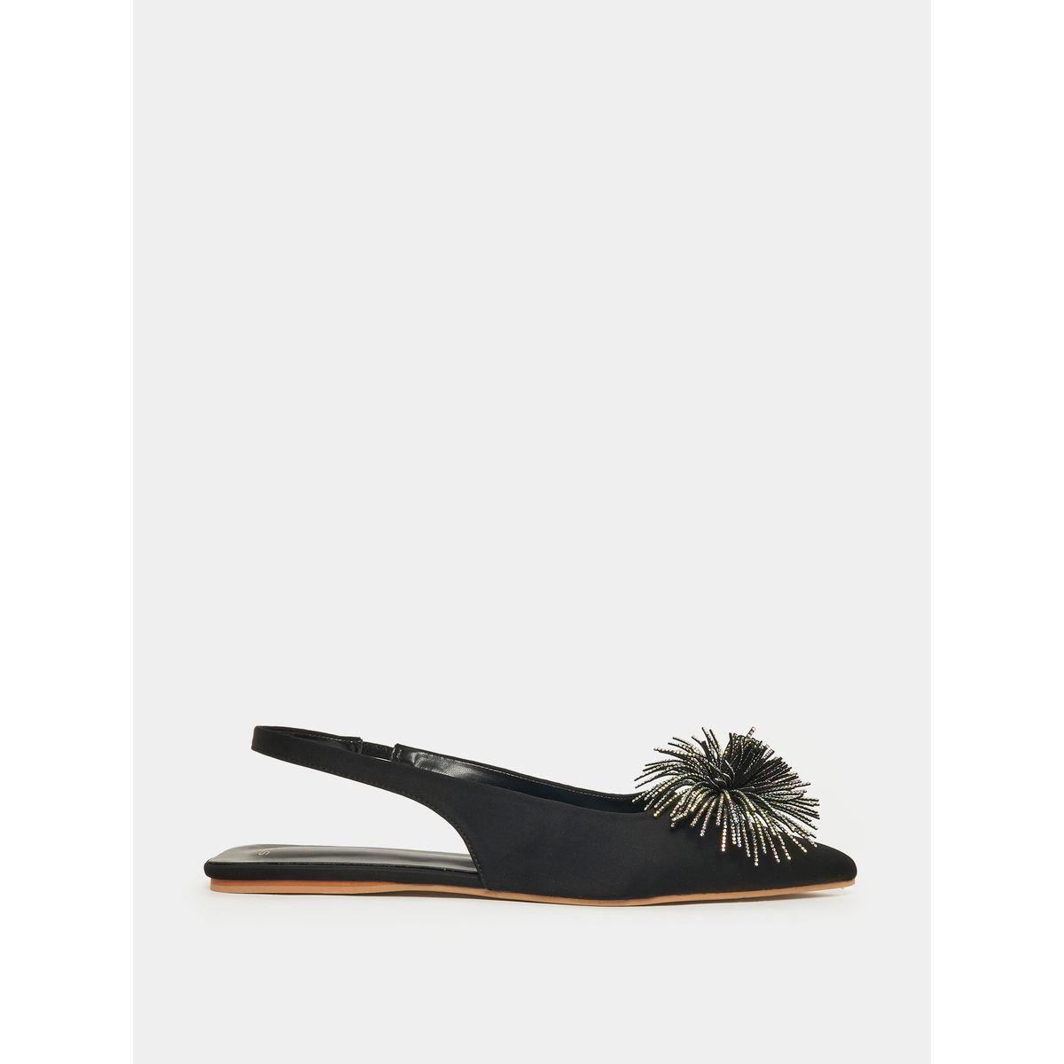 Styli Embellished Trim Slingback Flat Pumps-women-shoes-heels-image-3