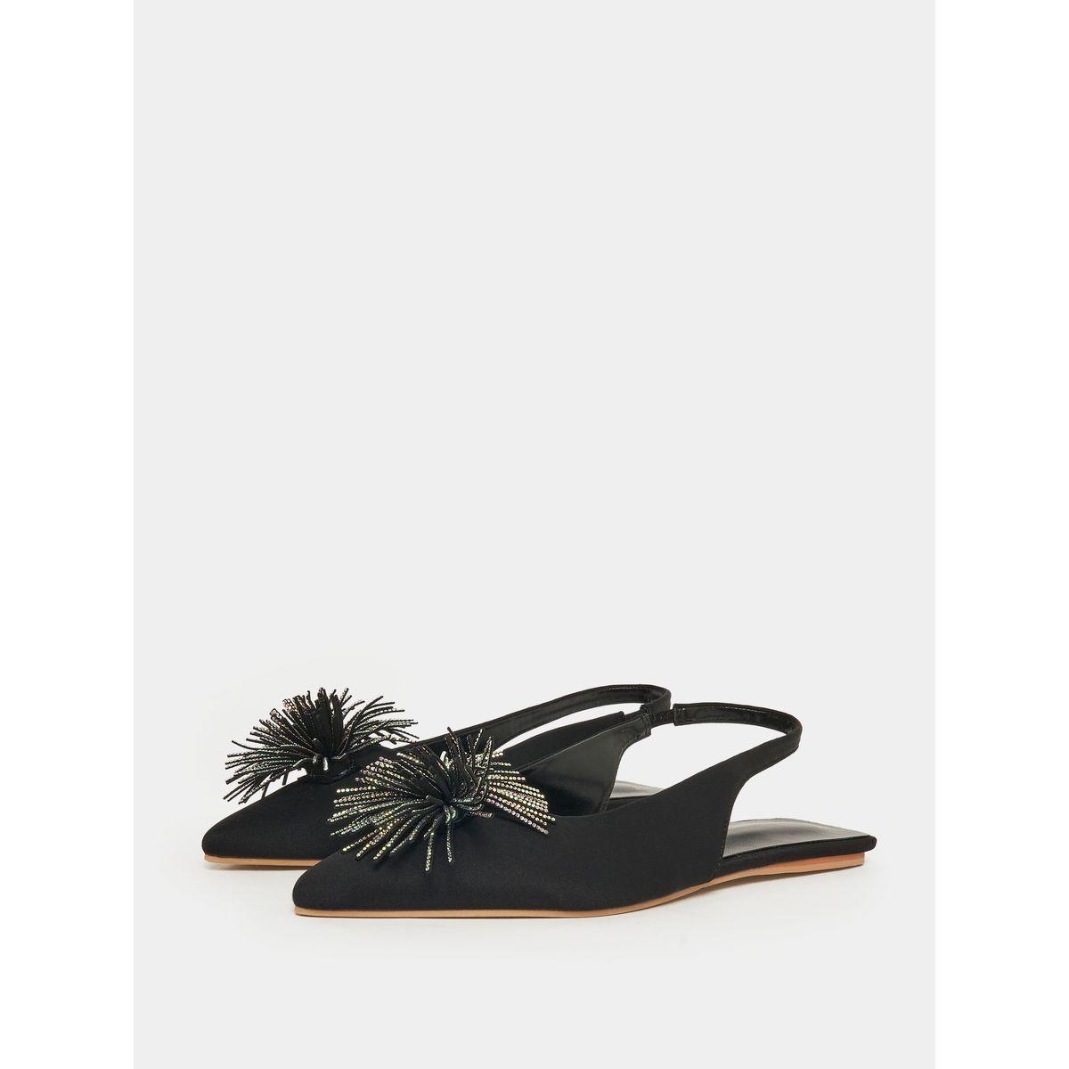 Styli Embellished Trim Slingback Flat Pumps-women-shoes-heels-image-4