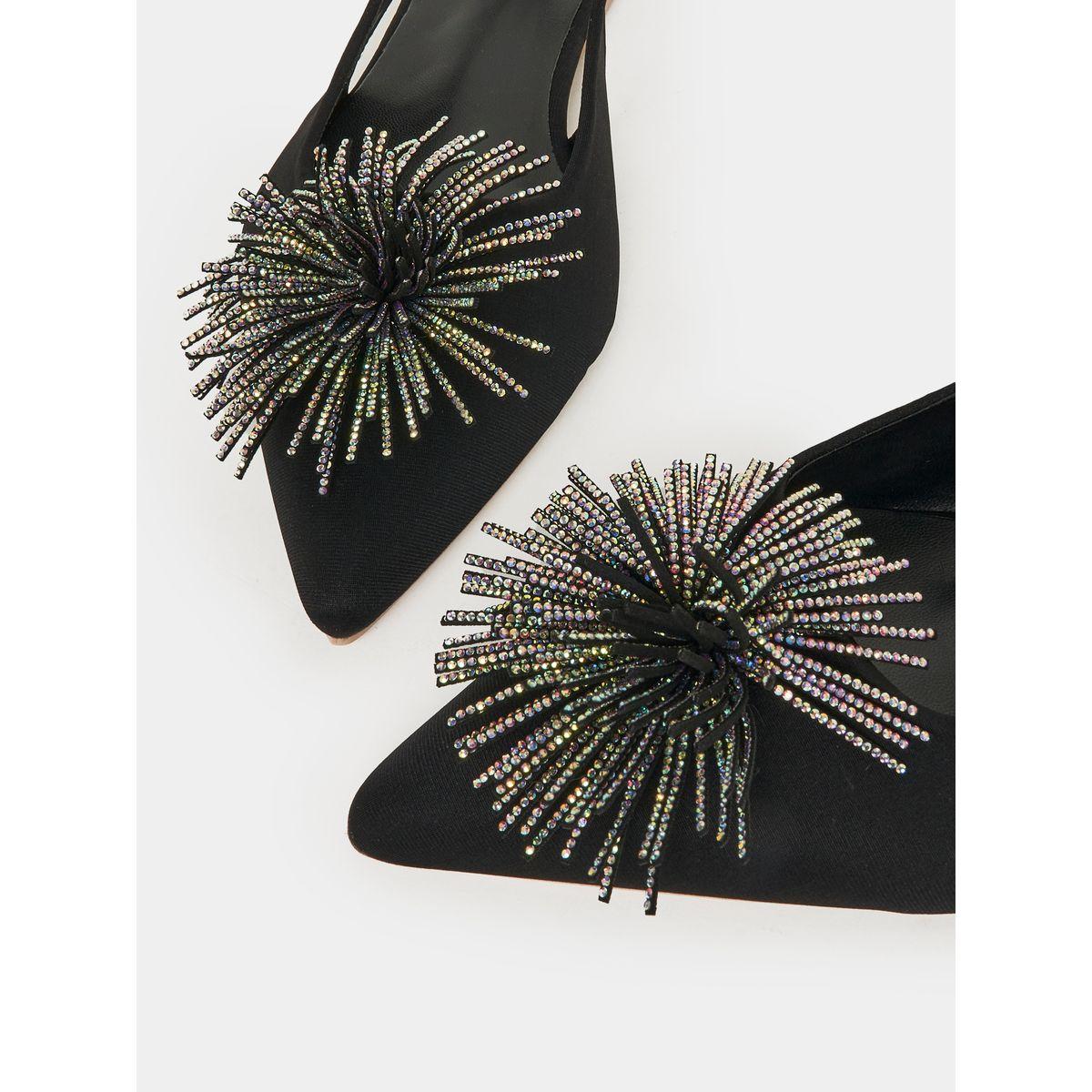 Styli Embellished Trim Slingback Flat Pumps-women-shoes-heels-image-5
