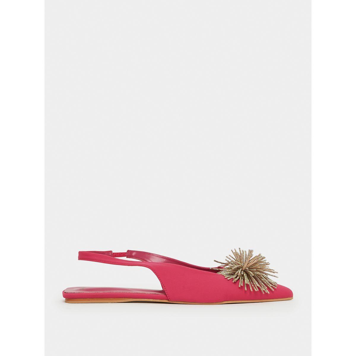Styli Stone Embellished Pointed Toe Slingback Flat Pump-women-shoes-heels-image-2