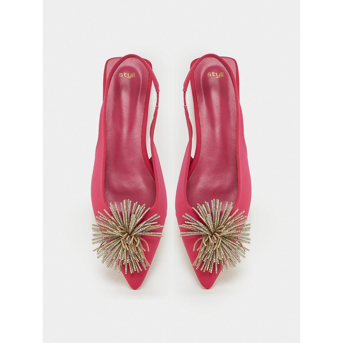 Styli Stone Embellished Pointed Toe Slingback Flat Pump-women-shoes-heels-image-6