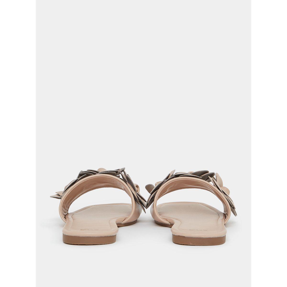 Styli Flower Applique Strap Flat Sandal-women-shoes-sandals-flats-image-4