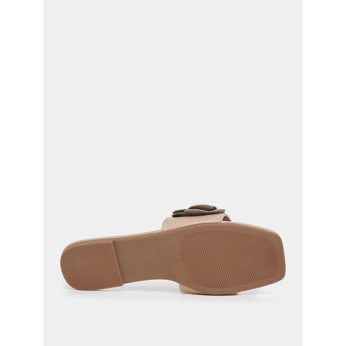 Styli Flower Applique Strap Flat Sandal-women-shoes-sandals-flats-image-6