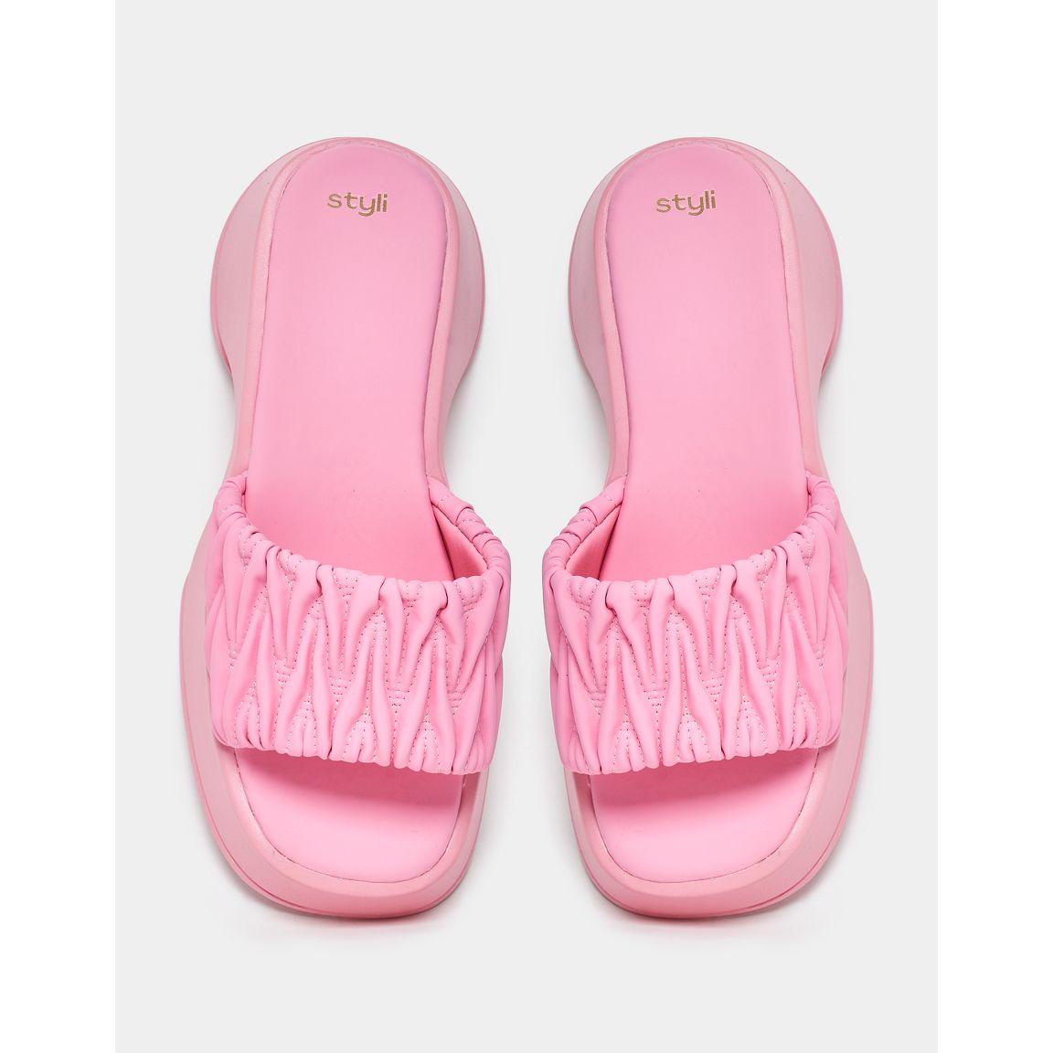 Styli Gathered Strap Platform Sandals-women-shoes-heels-image-4