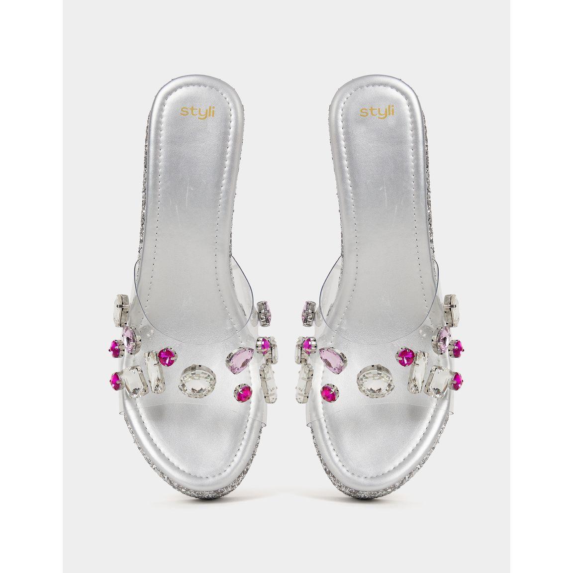 Styli Glitter Embellished Strap Platform Sandal-women-shoes-heels-image-5