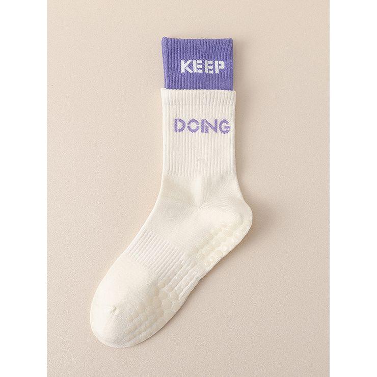 Styli Active Text Sock Over Sock Effect Silicon Pad Base Crew Yoga Socks-sports-gear-gym-image-2