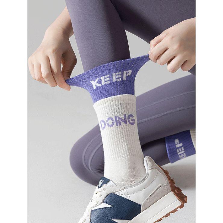 Styli Active Text Sock Over Sock Effect Silicon Pad Base Crew Yoga Socks-sports-gear-gym-image-4