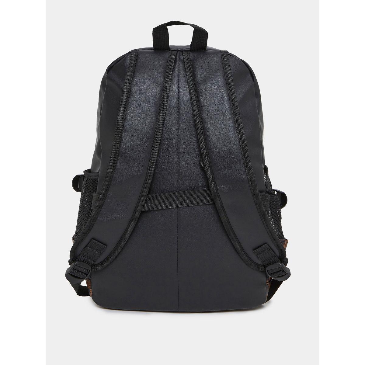 Styli Checked Print Stitch Detail Backpack-men-bags-image-3