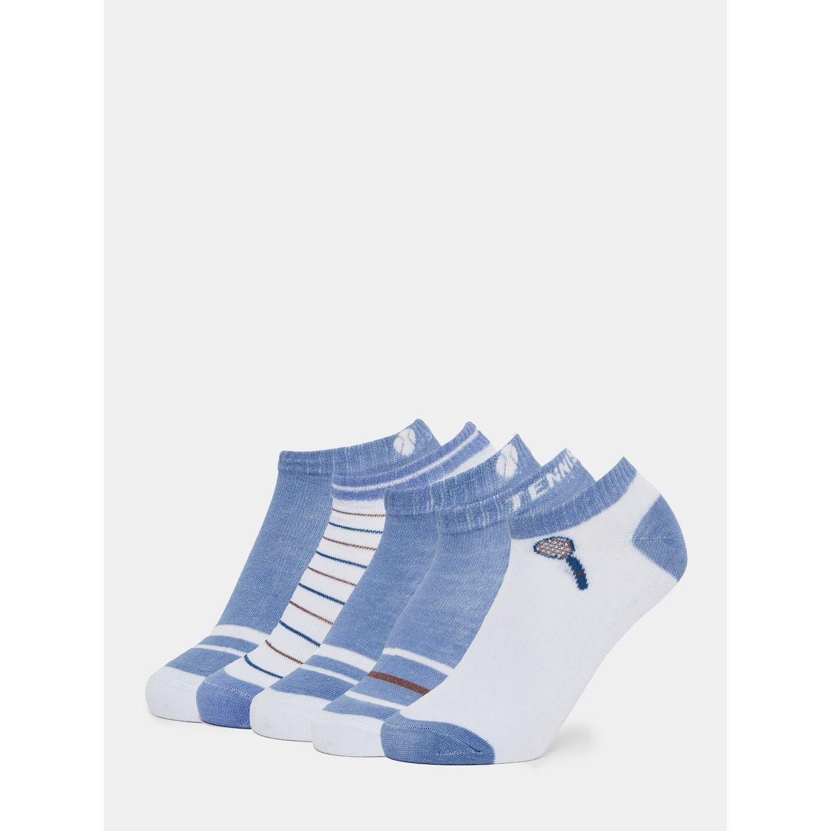 مجموعة من 5 جوارب كاحل بتفاصيل مخططة-men-socks-image-1