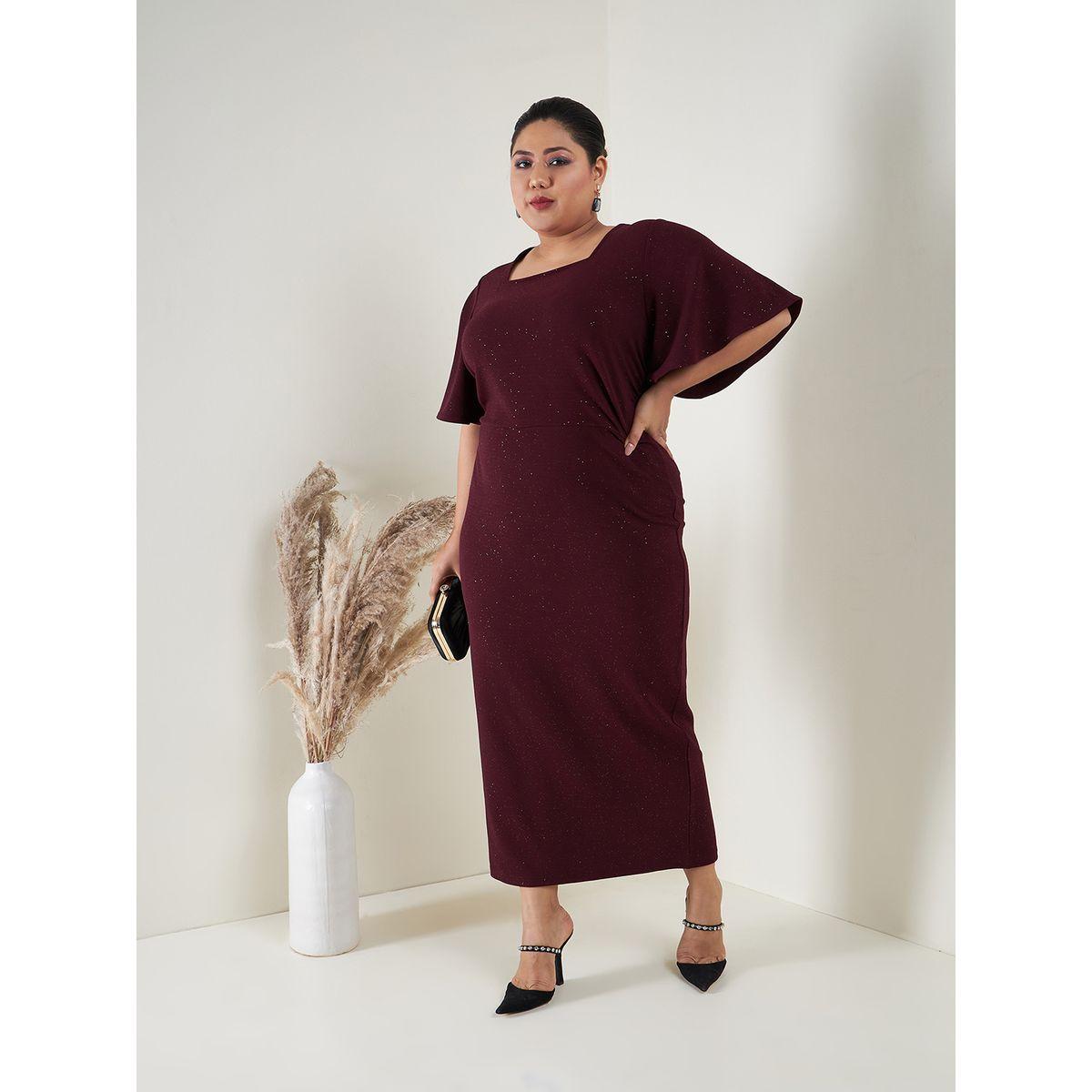 Plus Square Neck Glitter Bodycon Maxi Dress-women-clothing-dresses-image-1