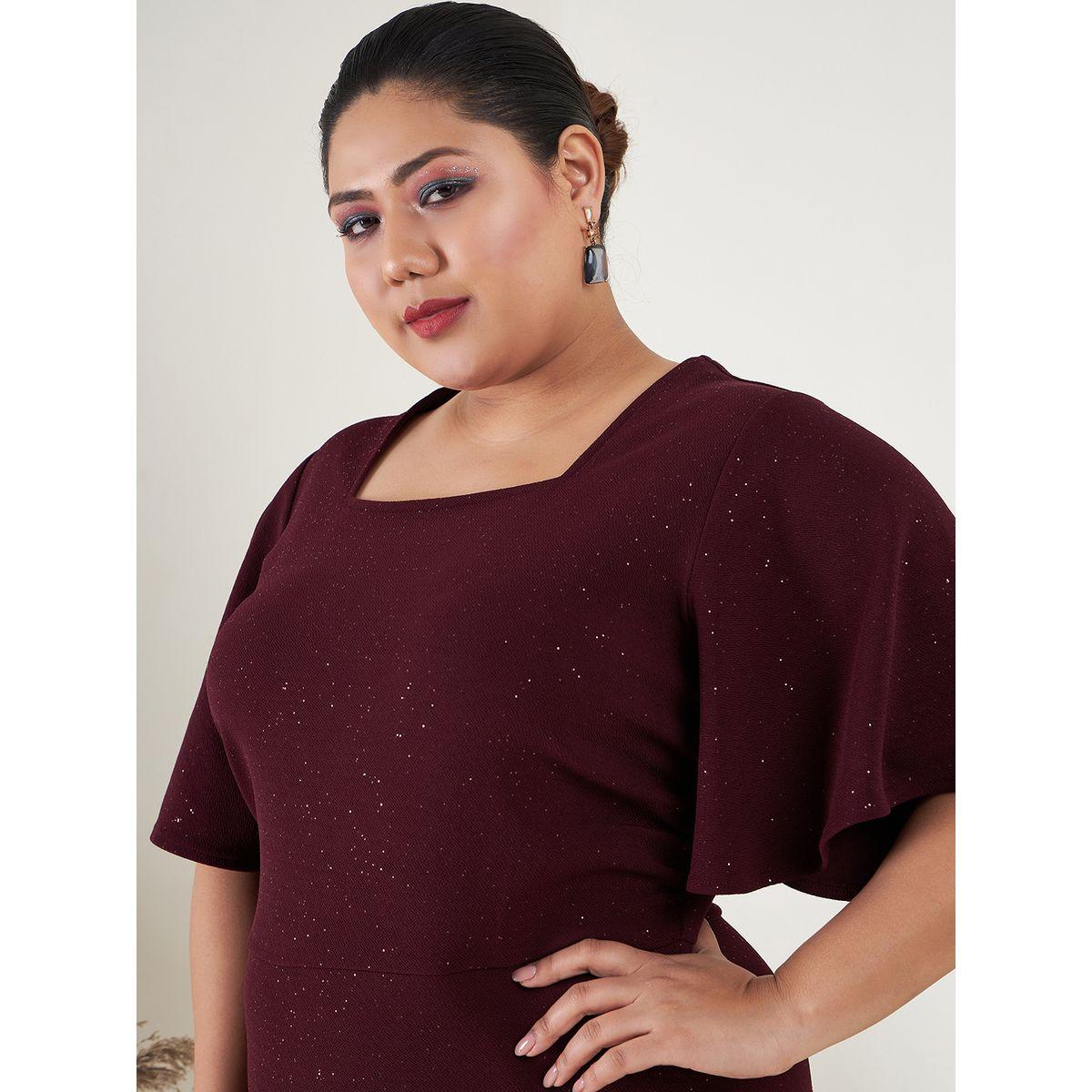 Plus Square Neck Glitter Bodycon Maxi Dress-women-clothing-dresses-image-4