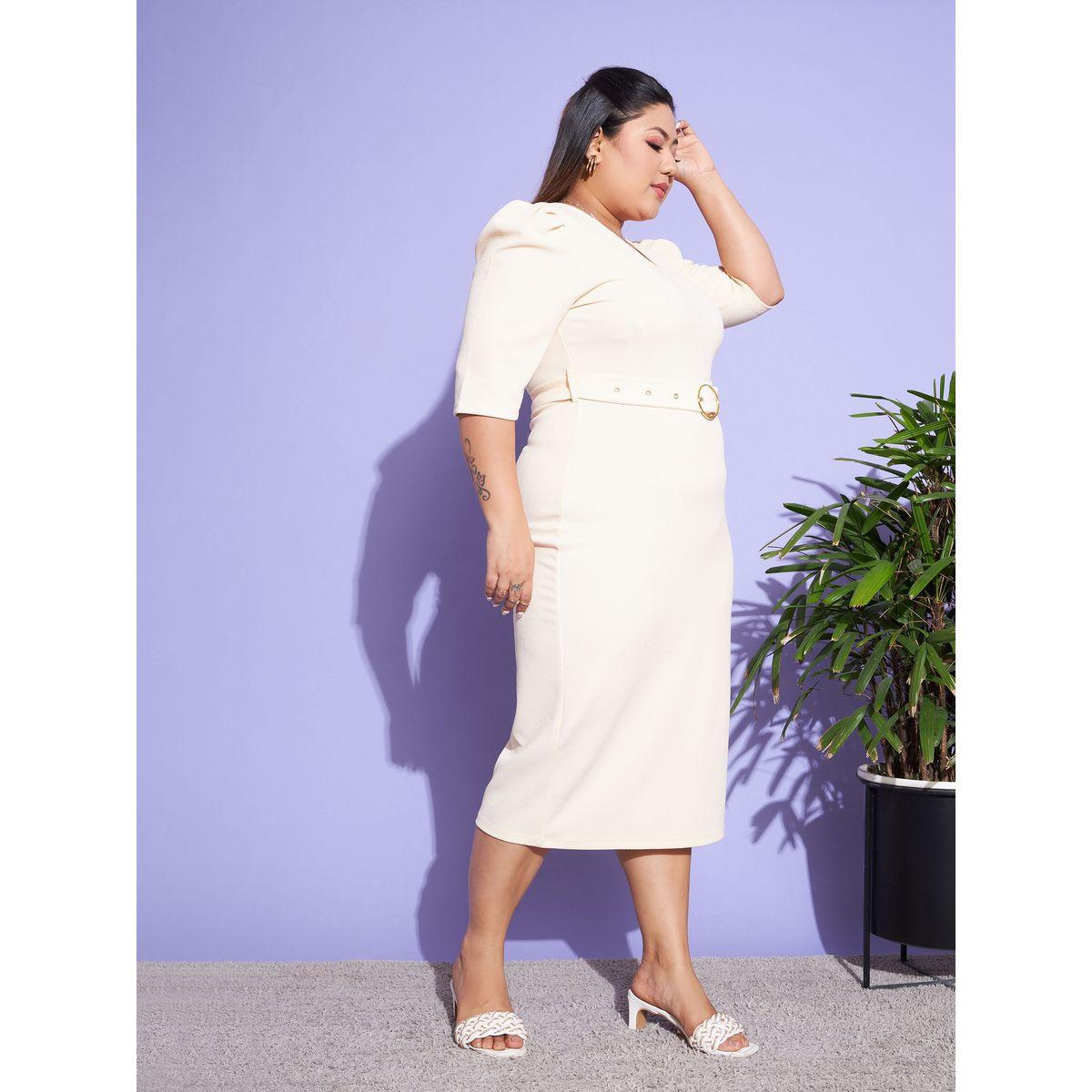 Sassafras X Styli Plus V Neck Belted Bodycon Midi Dress-women-clothing-dresses-image-3
