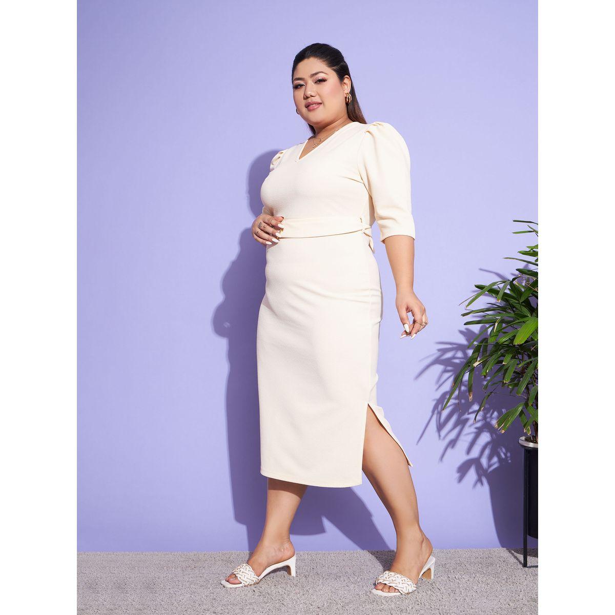 Sassafras X Styli Plus V Neck Belted Bodycon Midi Dress-women-clothing-dresses-image-6