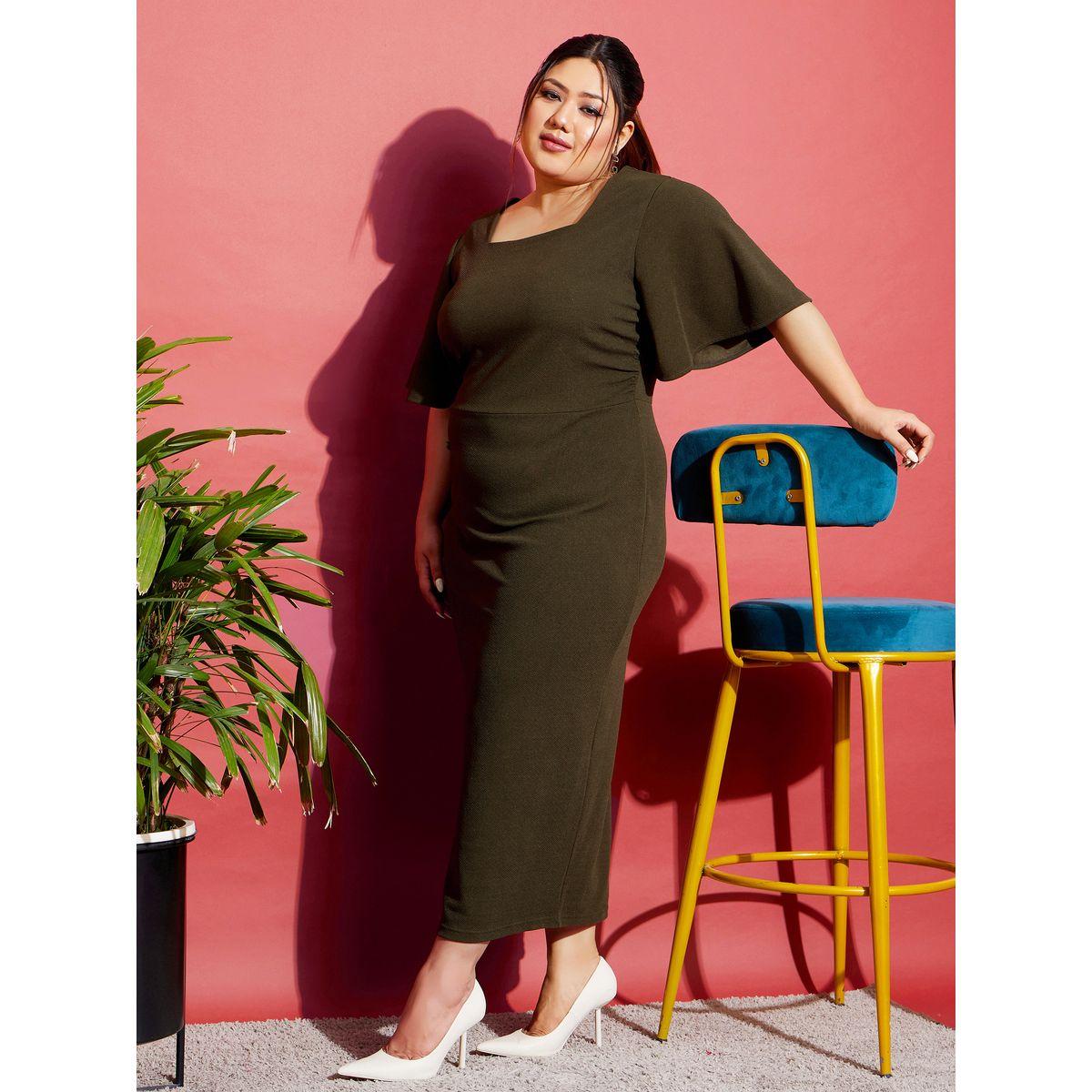 Sassafras X Styli Plus Square Neck Bodycon Maxi Dress-women-clothing-dresses-image-2