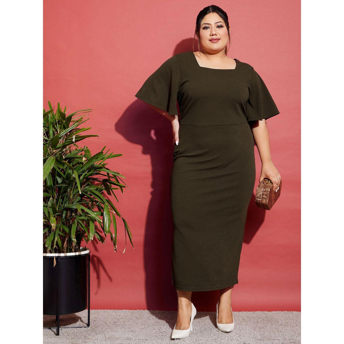 Sassafras X Styli Plus Square Neck Bodycon Maxi Dress-women-clothing-dresses-image-5