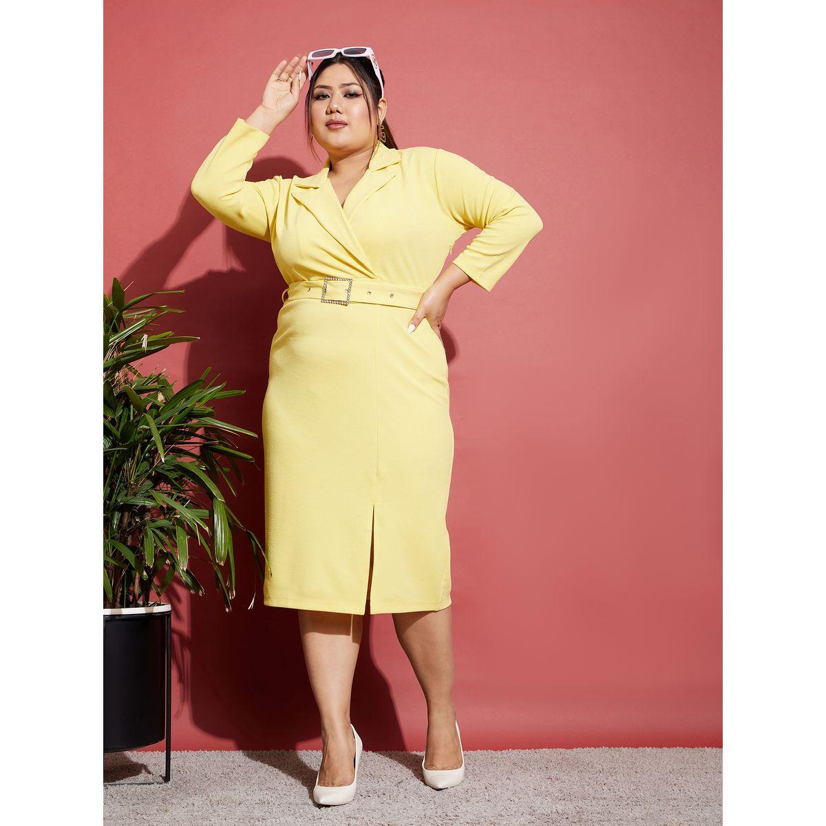 Sassafras X Styli Plus Notch Collar Belted Bodycon Midi Dress-women-clothing-dresses-image-2