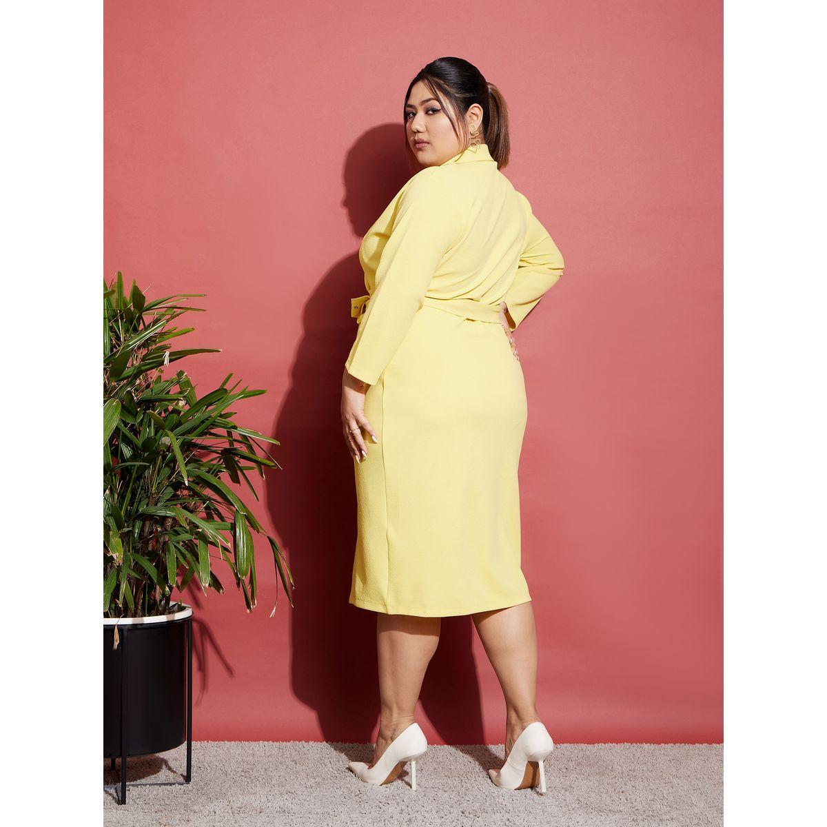 Sassafras X Styli Plus Notch Collar Belted Bodycon Midi Dress-women-clothing-dresses-image-5