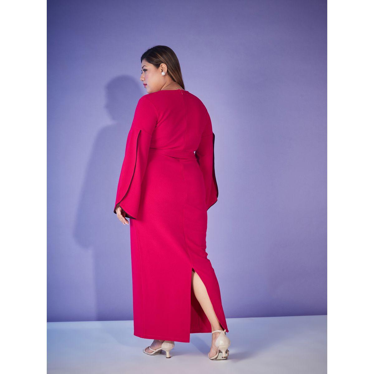 فستان طويل ضيق بحزام خصر-women-clothing-dresses-image-5