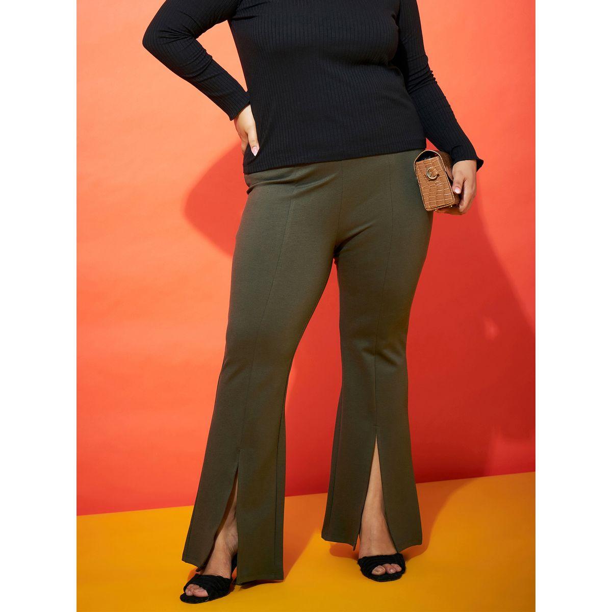Sassafras X Styli Plus Front Slit Hem Fit & Flare Trouser-women-clothing-bottoms-trousers-image-1